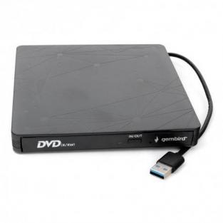 Оптический привод Gembird USB 3.0 DVD-USB-03 пластик, черный