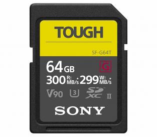 Карта памяти Sony SDXC 64GB Tough UHS-II (SF-G64T), чтение 300, запись 299 МБ/с