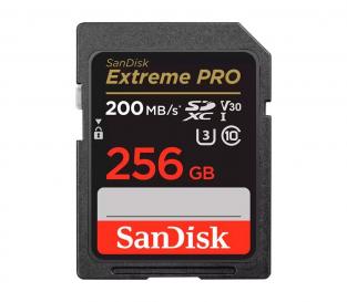 Карта памяти SanDisk Extreme Pro SDXC 256Gb UHS-I Class 3 V30, чтение 200, запись 140 МБ/с