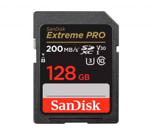 Карта памяти SanDisk Extreme Pro SDXC 128GB UHS-I Class 3 V30, чтение 200, запись 140 МБ/с