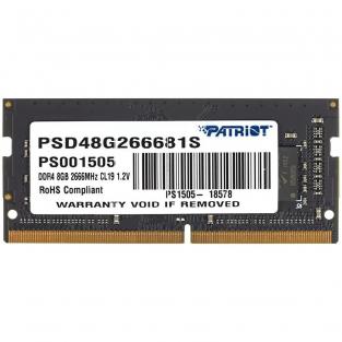 Модуль памяти SO-DIMM DDR4 8Gb PC21300 2666Mhz PATRIOT (PSD48G266681S)