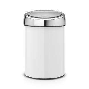 Ведро для мусора Brabantia Touch Bin, 3л, настенное, белый 364488