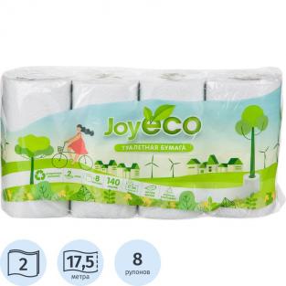 Бумага туалетная Joy Eco 2-слойная белая 17.5 метров (8 рулонов в упаковке)