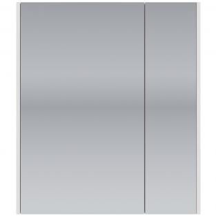 Шкаф зеркальный PRIME, 60 см, 2 дверцы, 2 стеклянные полки, белый