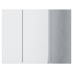 Шкаф зеркальный ALMI, 80 см, 3 дверцы, 6 стеклянных полок, белый