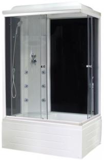 Душевая кабина Royal Bath BP левая стекло чёрное/прозрачное 100x80см RB8100BP3-BT-L