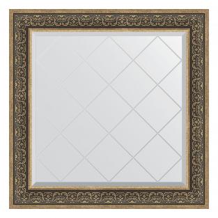 Зеркало Evoform Exclusive-G 890х890 BY 4336 с гравировкой в багетной раме - вензель серебряный 101 mm