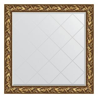 Зеркало Evoform Exclusive-G 1090х1090 BY 4457 с гравировкой в багетной раме - византия золото 99 mm
