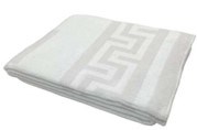 Одеяло хлопковое жаккардовое "Греция" бело-песочное 140х205