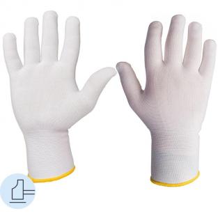 Jeta Safety Перчатки рабочие защитные JetaSafety нейлоновые белые (4 нити, 13 класс, размер 8, М, 12 пар в упаковке)
