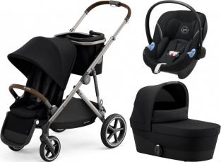 Коляска 3 в 1 Cybex Gazelle S шасси Taupe, Deep Black (Черный)