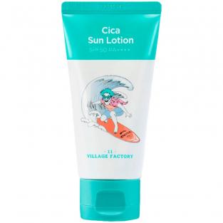 VILLAGE 11 FACTORY Солнцезащитный лосьон водостойкий Waterproof Cica Sun Lotion SPF50 PA++++, 80 мл.