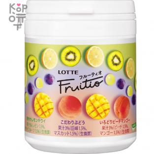 Lotte Резинка жевательная FRUITIO Assorted Family Bottle 143гр.