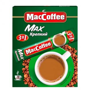 Кофе порционный растворимый MacCoffee Max 3 в 1 крепкий 20 пакетиков по 16 г