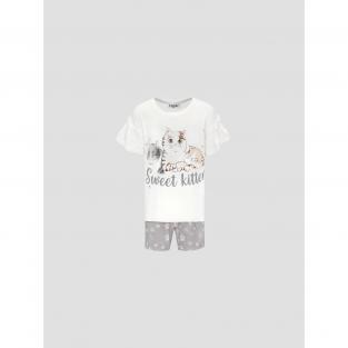 Пижама для девочек Kids by togas Китти бело-серая 116-122 см