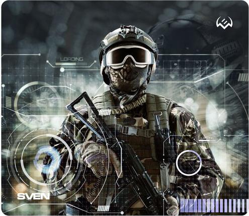 Sven Игровой коврик для мыши MP-G01S Soldier (230x200x2мм, ткань + резина)