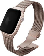 Аксессуар для цифрового аудио Uniq Ремешок для Apple Watch 42/41/40 мм Dante PRO, плетеный из нержавеющей стали с регулировкой длины, розовый