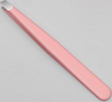 Аксессуар для макияжа Queen Fair Пинцет скошенный, широкий, 9,5 см, цвет розовый