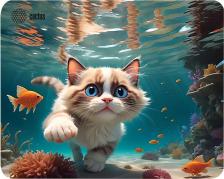 Аксессуар для мышей Cactus Коврик для мыши Fish Cat рисунок, ткань, 300х250х3мм [cs-mpc-d15m]