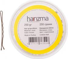Аксессуар для волос Harizma h10536-04B Невидимки 60 мм волна коричневые, 1 шт