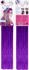 Аксессуар для волос Lucky Прядь накладная на заколке, блестящая, 60 см, фиолетовая