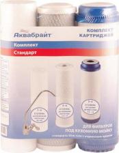 Аксессуар к фильтрам для воды Аквабрайт Комплект картриджей К-1 стандарт, Slim Line, 3 шт