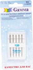 Аксессуары для швейного, вязального оборудования Gamma Иглы для бытовых швейных машин универсальные NU №120/20 5 шт. 217458