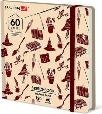 Альбом Brauberg Скетчбук для маркеров 120 г/м2, 195 х 195 мм, 60 листов, твердая обложка, резинка "Микс"