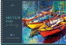 Альбом Greenwich Line Альбом для рисования 48 листов, A4, на гребне "Venezia", 160 г/м2, матовая ламинация, перфорация на отрыв, жесткая подложка