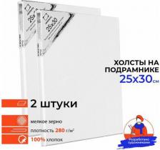 Альбом Малевичъ Набор холстов на подрамнике, 280 г/м, 25х30 см, 2 шт