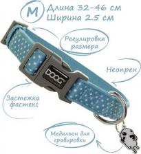 Амуниция для собак Doog Ошейник для собак Snoopy голубой с белым 32-46см M (Австралия)