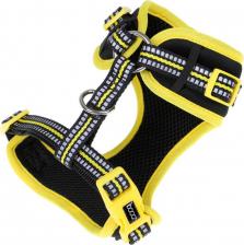 Амуниция для собак Doog Шлейка для собак NEOFLEX BOLT, чёрный с жёлтым кантом, XL