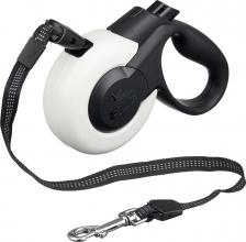 Амуниция для собак Fida Рулетка Ranger Mars M шнур 5м белая/черная для собак до 25кг