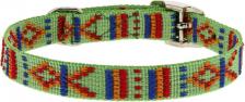 Амуниция для собак Каскад Ошейник для собак крупных пород нейлон Орнамент зеленый 70x2,5 см