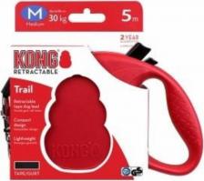 Амуниция для собак Kong рулетка Trail M (до 30 кг) лента 5 метров красный