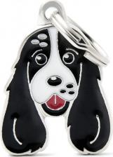 Амуниция для собак My Family Colors Кокер-спаниель чёрно-белый адресник цветной средний