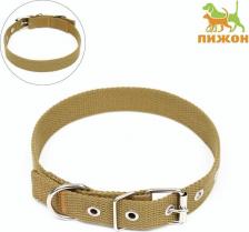 Амуниция для собак Пижон Ошейник брезентовый однослойный, 58 х 2,5 см, песочный