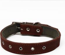Амуниция для собак Пижон Ошейник комбинированный кожа/брезент, безразмерный, 70 х 3,5 см, коричневый