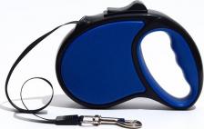 Амуниция для собак Пижон Рулетка "Стиль", под кожу, 3 м, вес животного до 15 кг, чёрно-синяя