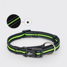 Амуниция для собак RunGo Ошейник Urban Daily M–L: 35–55 cm/20mm черный с зеленым