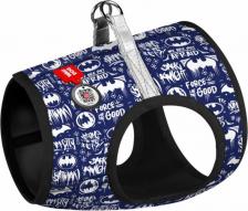 Амуниция для собак Waudog шлея для собак мягкая "Clothes" c QR паспортом, рисунок "Бэтмен бело-голубой" 4823089332963