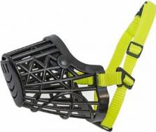 Амуниция для собак Yami-Yami Намордник пластиковый №3 черный с неоновой лентой, 20см (Лабрадор)