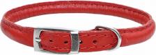 Амуниция для собак Yami-Yami Ошейник для собак, круглый Поньч, кожаный, красный, 8 мм, 38-43 см