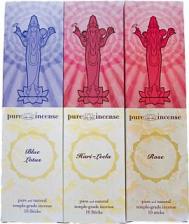 Аромат для дома Pure In Благовония ароматические палочки натуральные Набор "Восхитительный Цветочный" 3 разных запаха Роза, Харилила, лотос премиум. Для медитации, для йоги