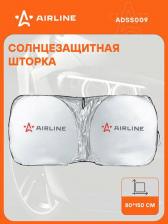 Автопринадлежность Airline Шторка солнцезащит. 80*150см на лоб. стекло, складн, c крепл. на зеркало, черн./сер. ADSS009