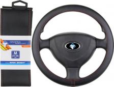 Автопринадлежность Nova Bright Оплетка рулевого колеса (М) экокожа черная бескаркасная