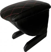 Автопринадлежность PSV Подлокотник Skoda Octavia II 2004-2013(A5) РОМБ/строчка красная, черная перф-я экокожа