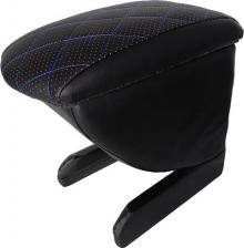 Автопринадлежность PSV Подлокотник Skoda Octavia II 2004-2013 (A5) РОМБ/строчка синяя, черная перф-я экокожа