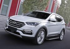 Автопринадлежность Rival Автомобильные пороги для Hyundai Santa Fe III 2012-2018 г.в./Santa Fe Premium 2015-2016 г.в. Premium