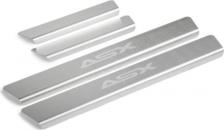 Автопринадлежность Rival Накладки на пороги для Mitsubishi ASX 2010-2019/2020-н.в., нержавеющая сталь, с надписью, 4 шт. NP.4011.3
